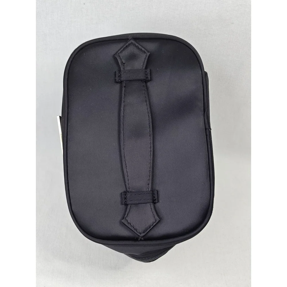 Giorgio Armani Black Soft Shell Cosmetic Makeup Bag Size 7 x 5 x 5 Lined Zip Top